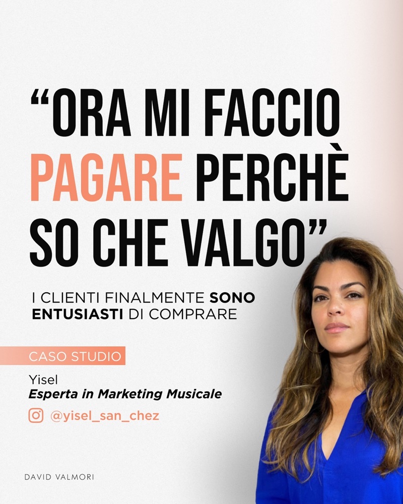 Caso studio: Ora mi faccio pagare perché so che valgo. Yisel, Esperta in marketing musicale.
