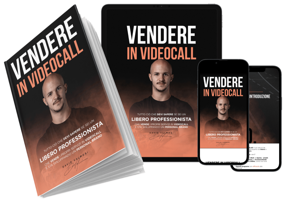 Mockup del libro Vendere in videocall di David Valmori