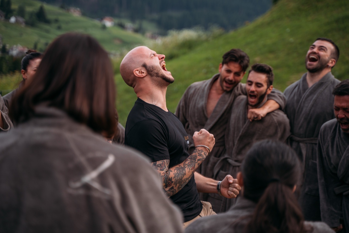 Un momento dell'esperienza sulle Dolomiti